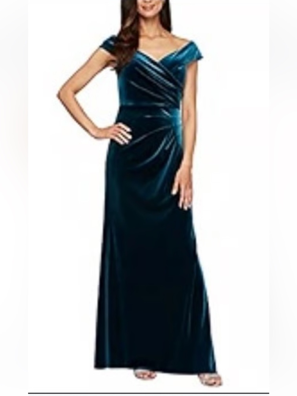 Alexa B Nites Forest Green Velvet Cocktail Dress